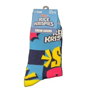 Rice Krispies Cereal Mens Novelty crew  Socks 1 Pair size 6-13 funny